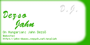 dezso jahn business card