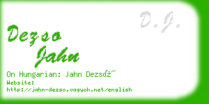 dezso jahn business card